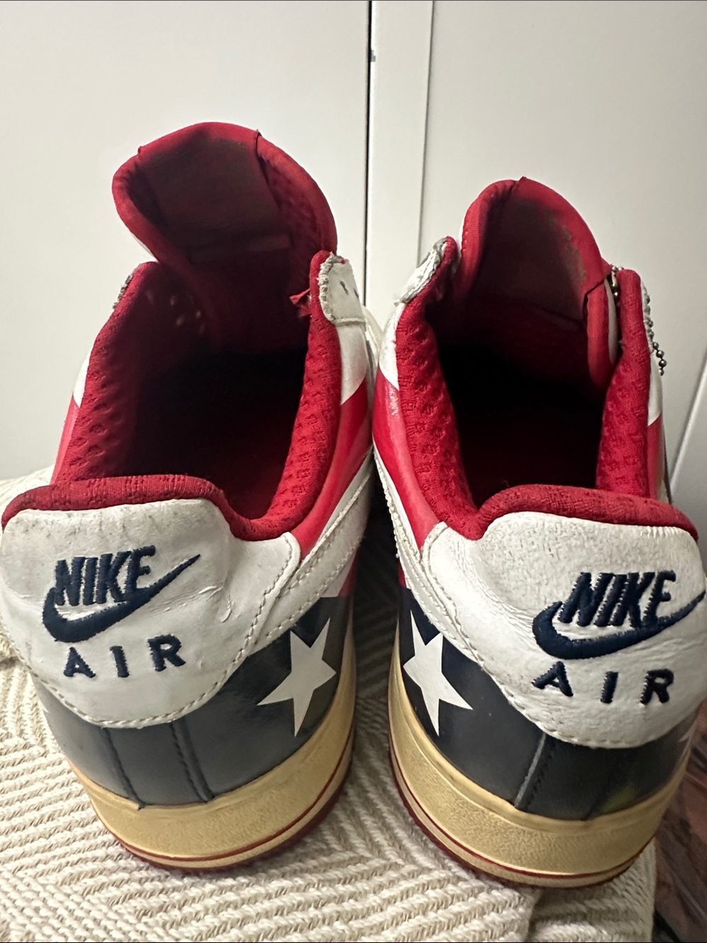 Nike Air Force One Red White Navy Star Sneakers